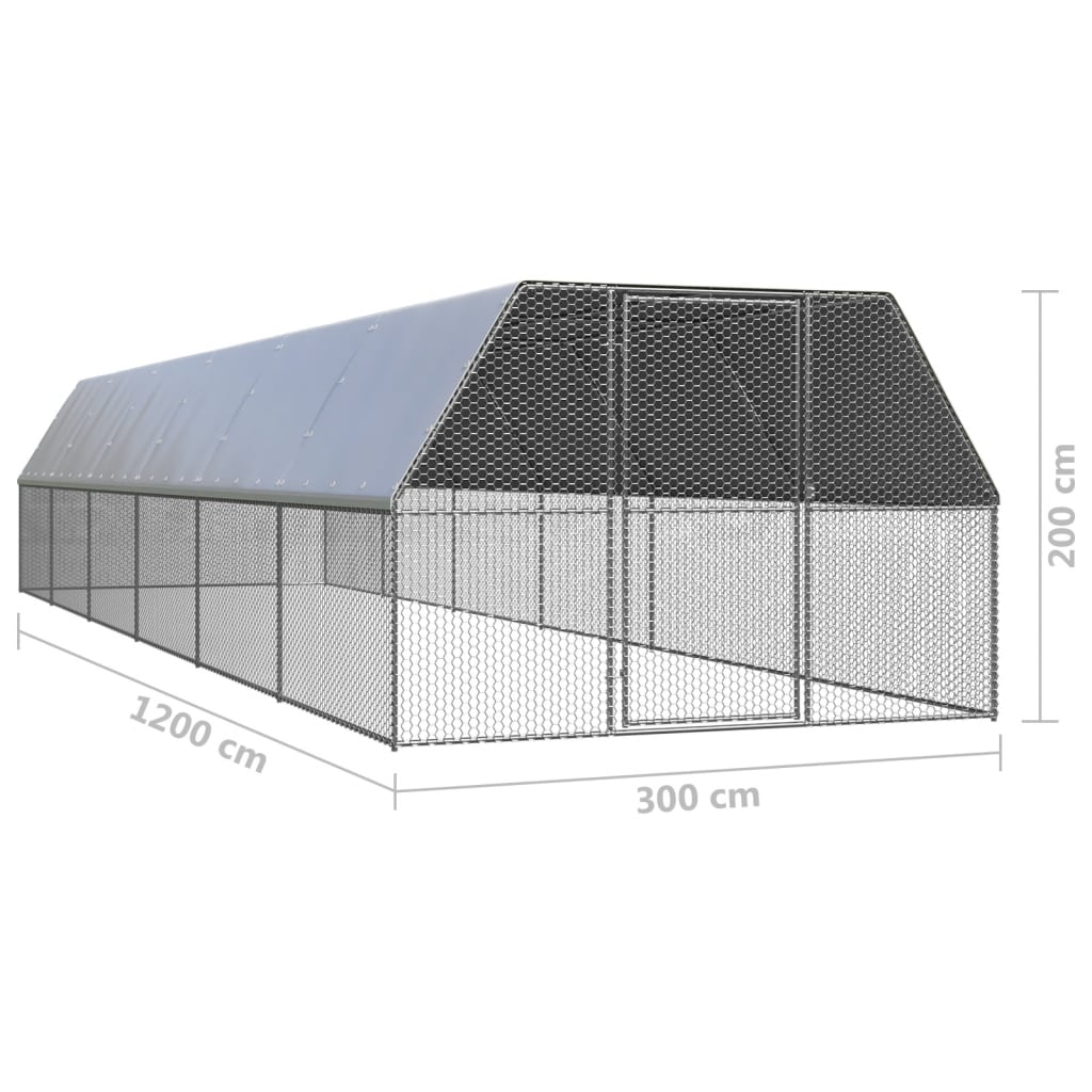 Galinheiro 3x12x2 m aço galvanizado