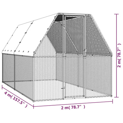 Galinheiro 2x4x2 m aço galvanizado