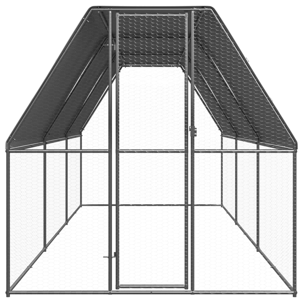 Galinheiro 2x6x2 m aço galvanizado