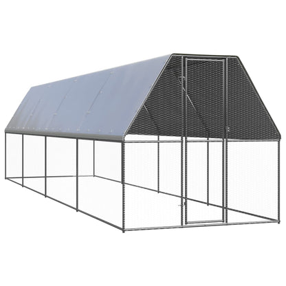 Galinheiro 2x8x2 m aço galvanizado