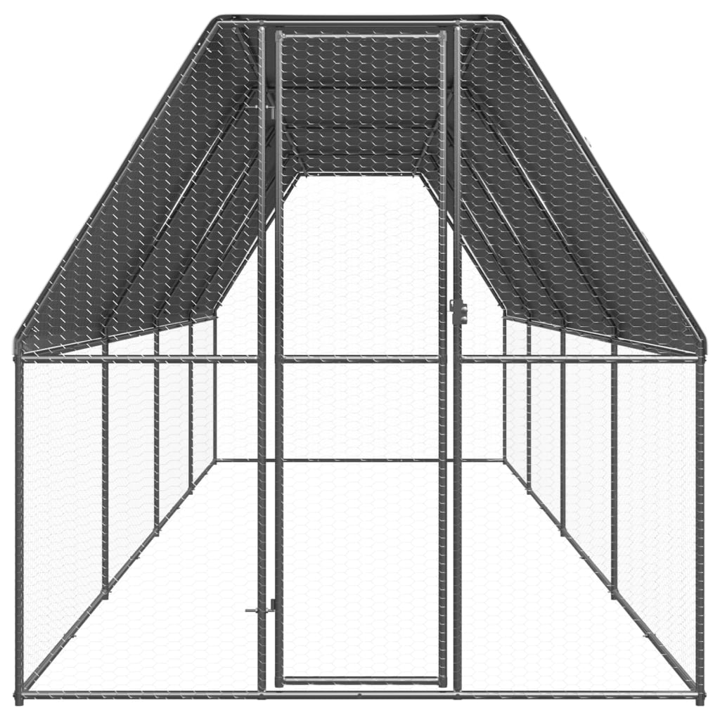 Galinheiro 2x8x2 m aço galvanizado