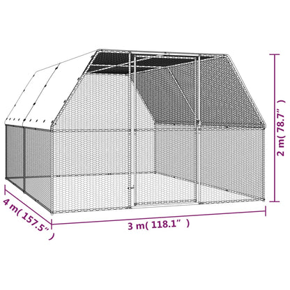 Galinheiro 3x4x2 m aço galvanizado