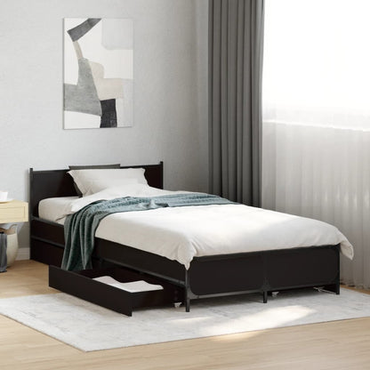 Estrutura cama c/ gavetas 75x190 cm derivados de madeira preto