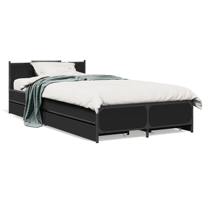 Estrutura cama c/ gavetas 75x190 cm derivados de madeira preto