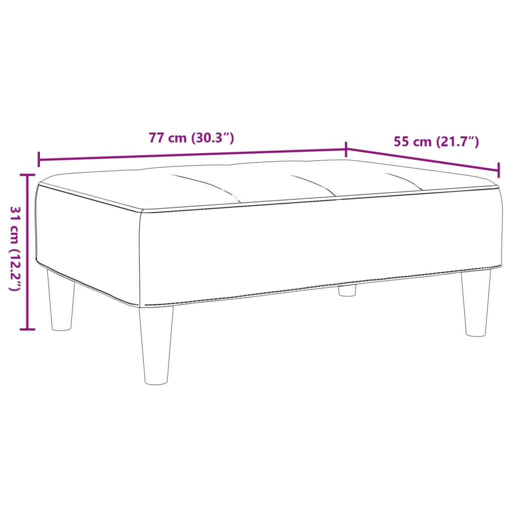 Apoio de pés 77x55x31 cm tecido cinzento-claro