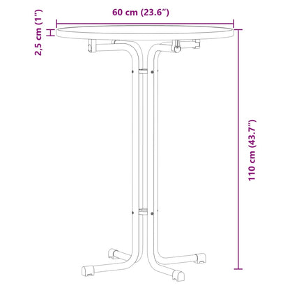 Mesa de jantar Ø60x110 cm derivados de madeira e aço branco