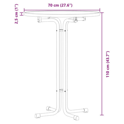 Mesa de jantar Ø70x110 cm derivados de madeira e aço branco