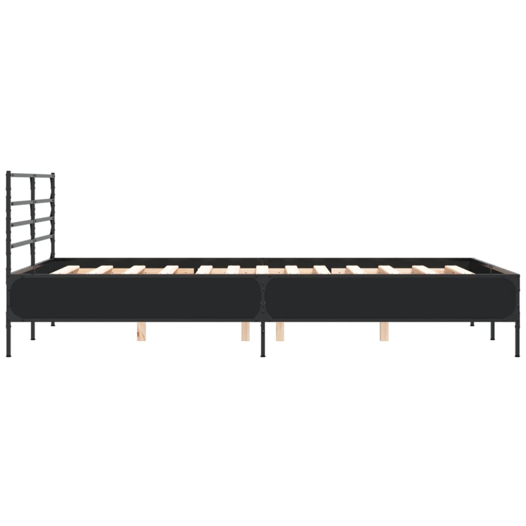 Estrutura de cama 120x190 cm derivados de madeira/metal preto