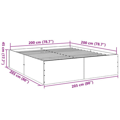 Estrutura de cama 200x200 cm derivados madeira carvalho sonoma