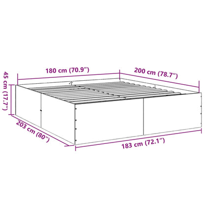 Estrutura de cama 180x200 cm derivados de madeira cinza cimento