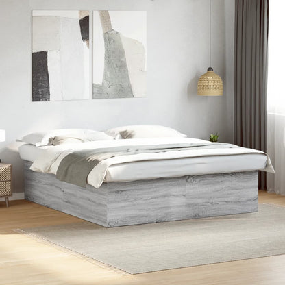 Estrutura de cama 180x200 cm derivados de madeira cinza sonoma