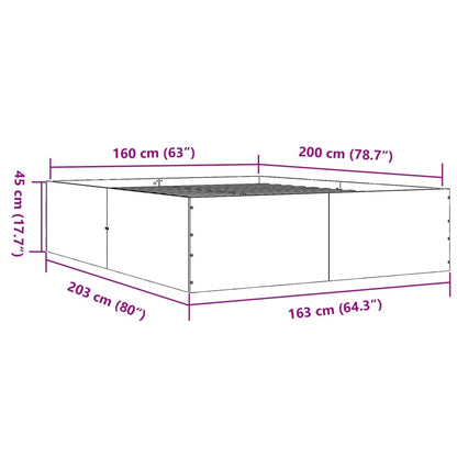 Estrutura de cama 160x200 cm derivados de madeira cinza sonoma