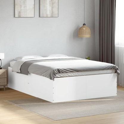 Estrutura de cama 140x190 cm derivados de madeira branco