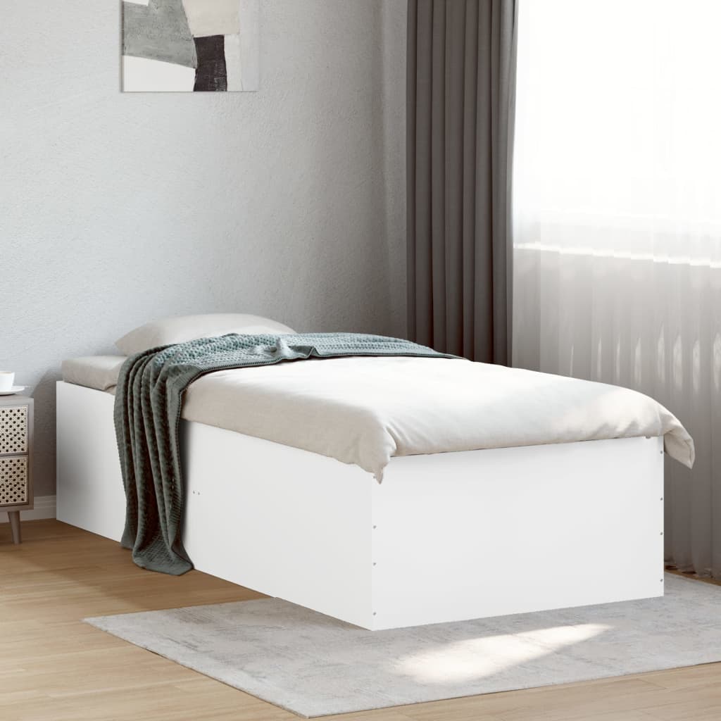 Estrutura de cama 100x200 cm derivados de madeira branco