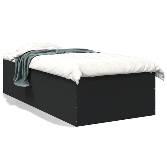 Estrutura de cama 90x190 cm derivados de madeira preto