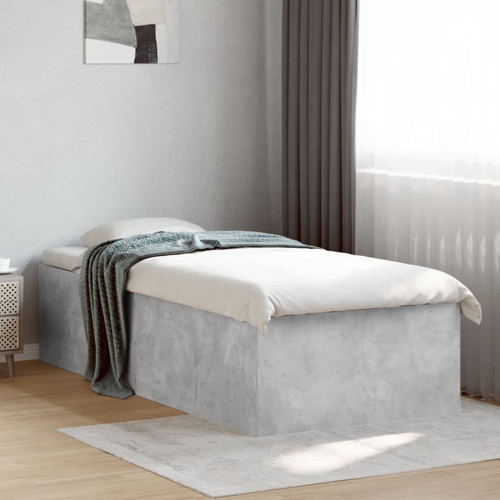 Estrutura de cama 90x190 cm derivados de madeira cinza cimento