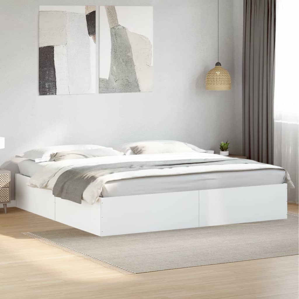 Estrutura de cama 200x200 cm derivados de madeira branco