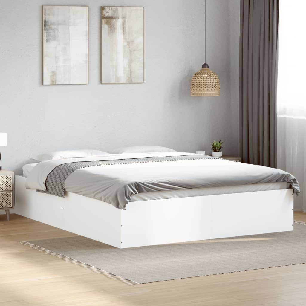 Estrutura de cama 160x200 cm derivados de madeira branco