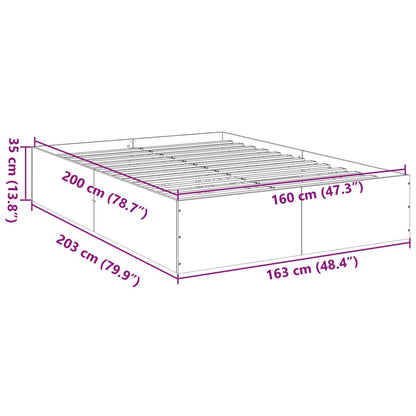 Estrutura de cama 160x200 cm derivados de madeira cinza cimento