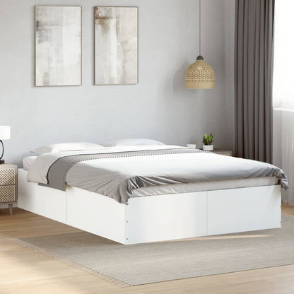 Estrutura de cama 140x190 cm derivados de madeira branco