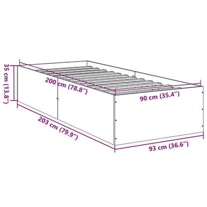 Estrutura de cama 90x200 cm derivados de madeira branco