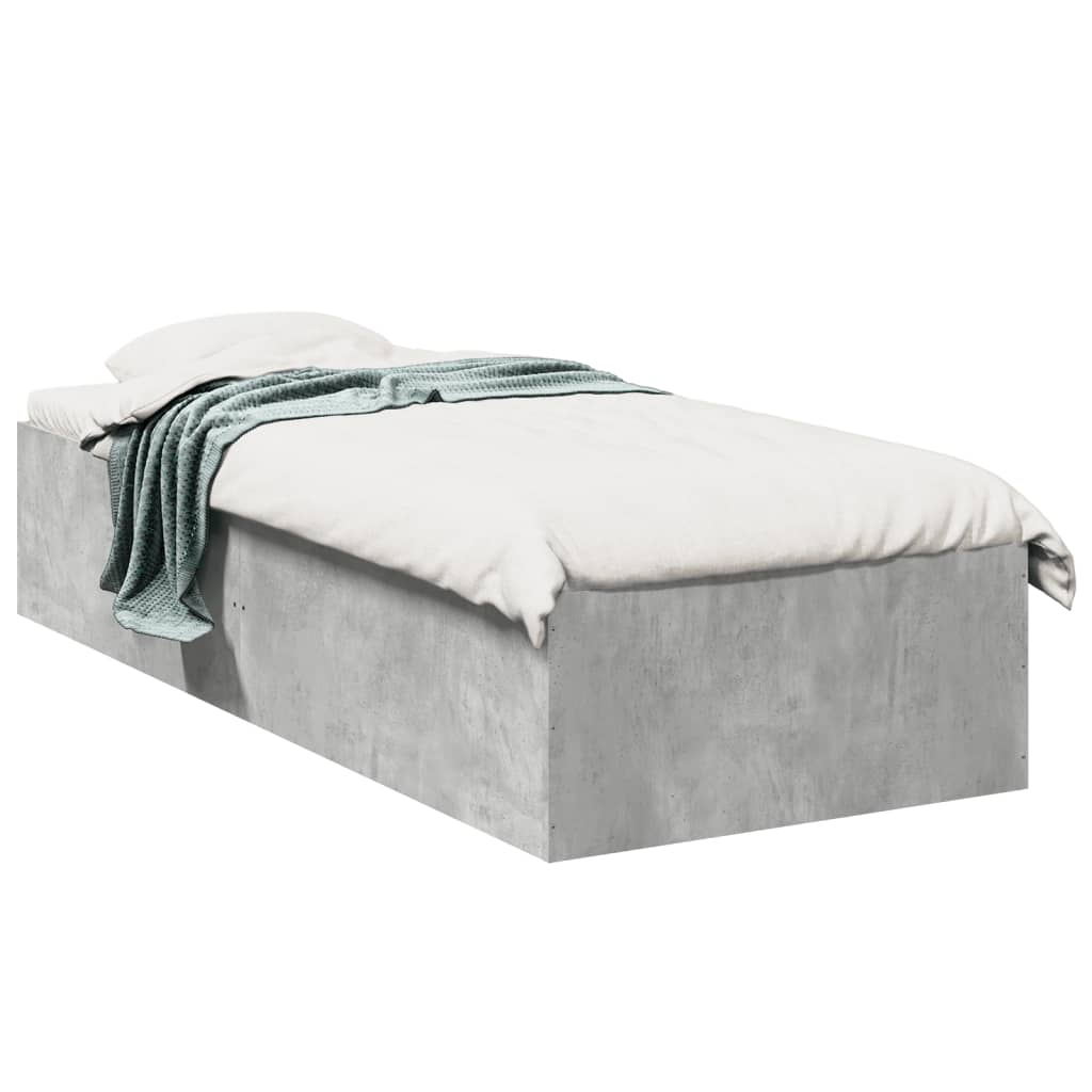 Estrutura de cama 90x200 cm derivados de madeira cinza sonoma