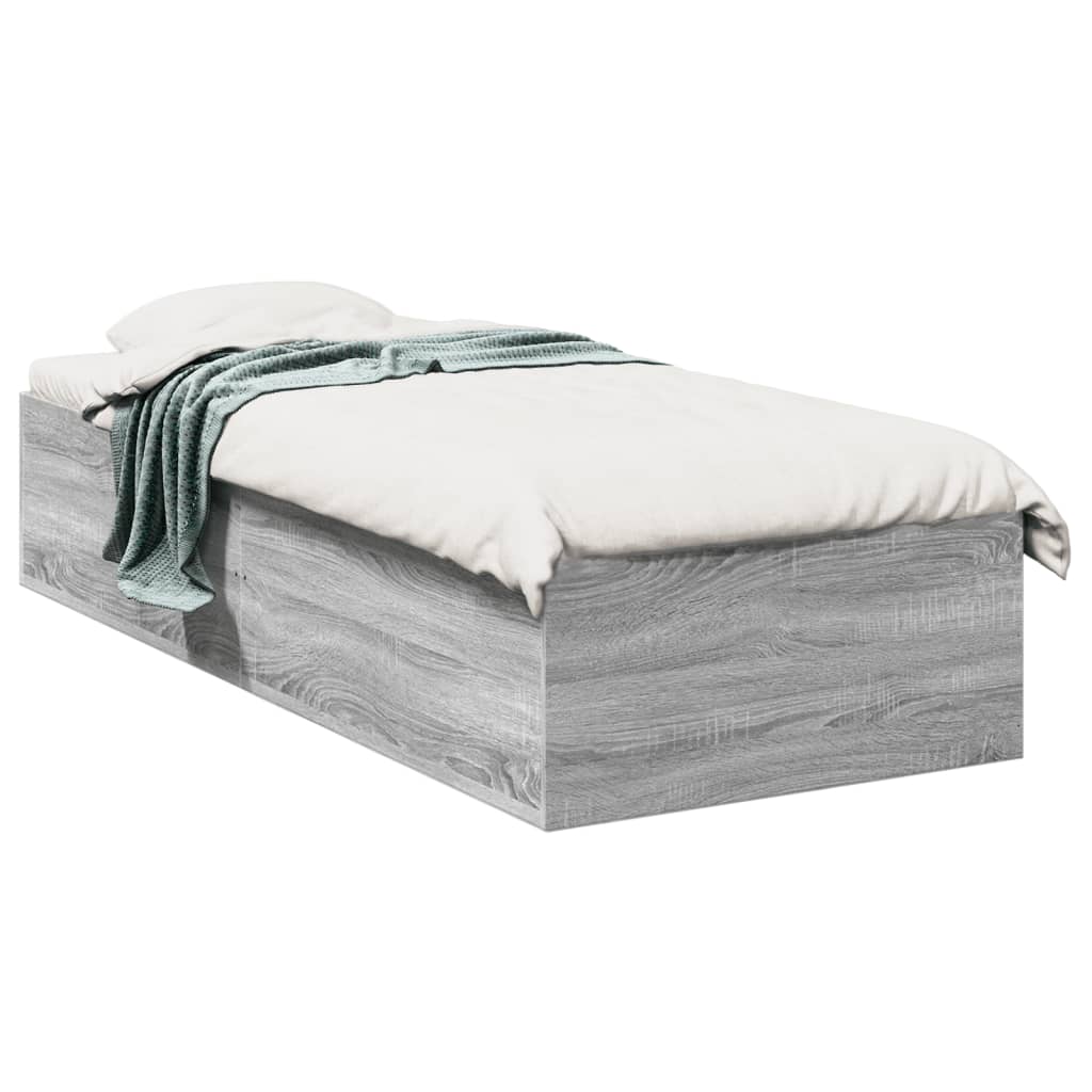 Estrutura cama 90x200 cm derivados de madeira cinzento sonoma