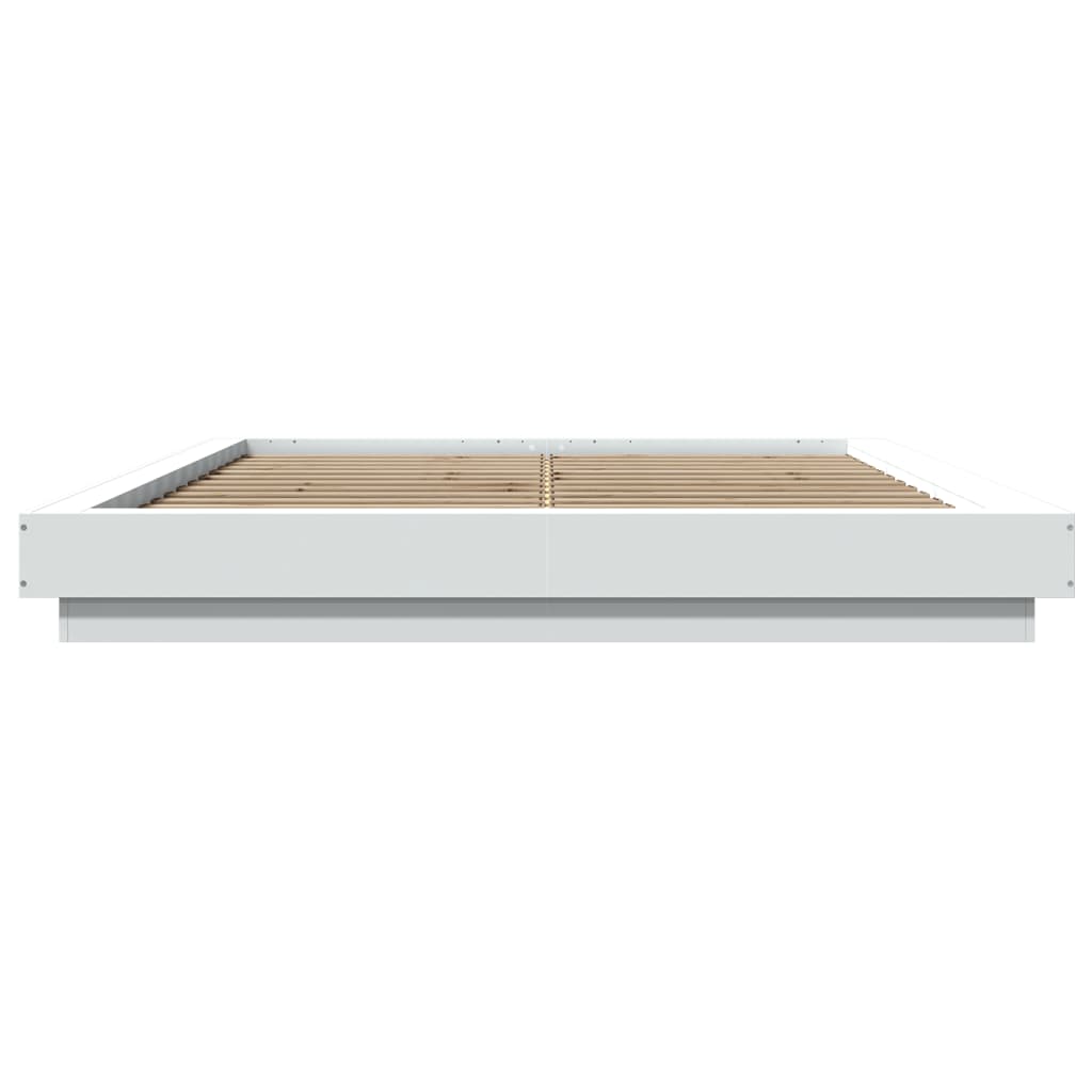 Estrutura cama c/ luzes LED 160x200 cm derivados madeira branco