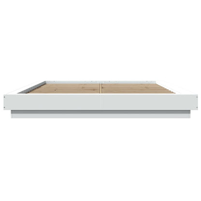 Estrutura cama c/ luzes LED 160x200 cm derivados madeira branco