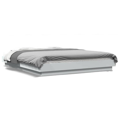 Estrutura cama c/ luzes LED 160x200 cm derivados madeira branco