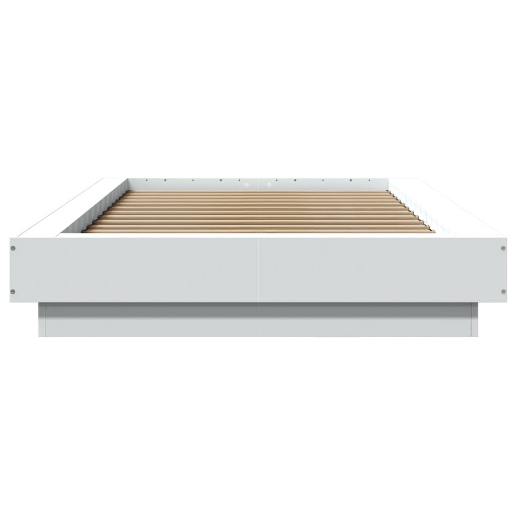 Estrutura cama c/ luzes LED 100x200 cm derivados madeira branco