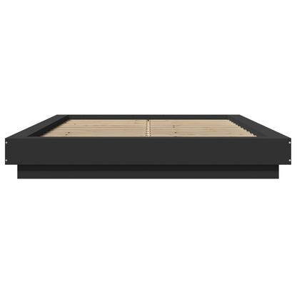 Estrutura cama c/ luzes LED 120x190 cm derivados madeira preto