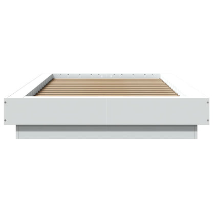 Estrutura cama c/ luzes LED 90x190 cm derivados madeira branco