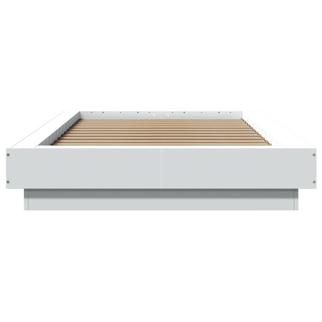 Estrutura cama c/ luzes LED 75x190 cm derivados madeira branco