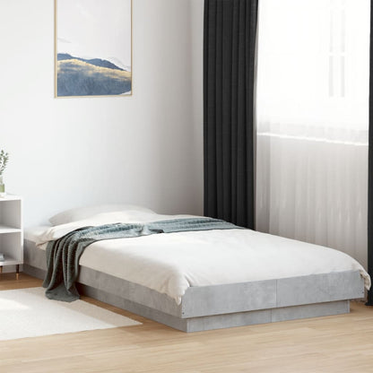 Estrutura de cama 100x200 cm derivados de madeira cinza sonoma