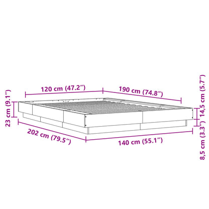 Estrutura de cama 120x190 cm derivados de madeira cinza cimento