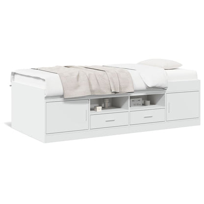 Sofá-cama c/ gavetas 90x190 cm derivados de madeira branco