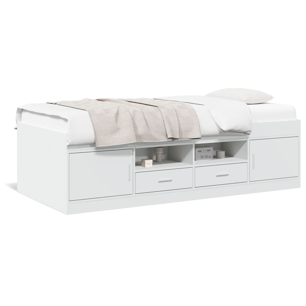 Sofá-cama c/ gavetas 75x190 cm derivados de madeira branco