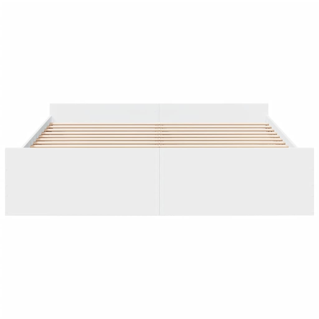 Estrutura de cama c/ gavetas 200x200cm derivados madeira branco