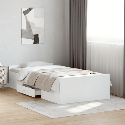 Estrutura cama c/ gavetas 90x190 cm derivados de madeira branco