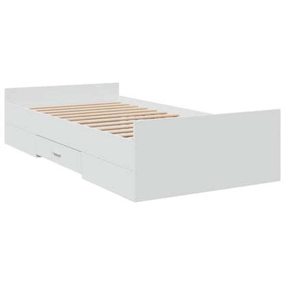 Estrutura cama c/ gavetas 90x190 cm derivados de madeira branco