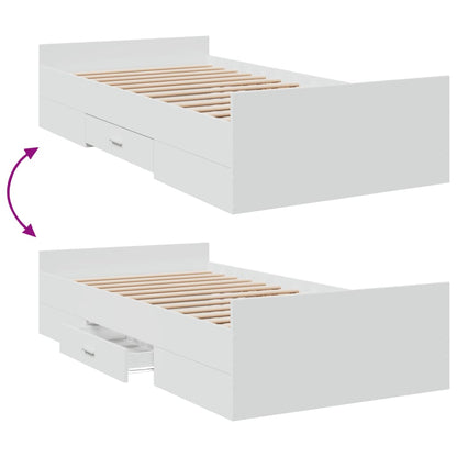 Estrutura cama c/ gavetas 90x190 cm derivados de madeira branco