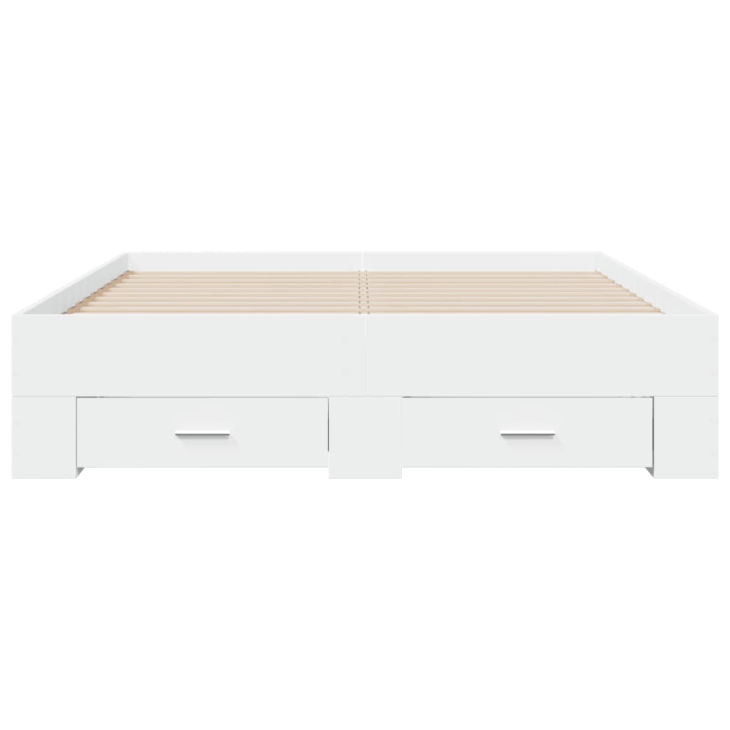 Estrutura de cama c/ gavetas 135x190cm derivados madeira branco