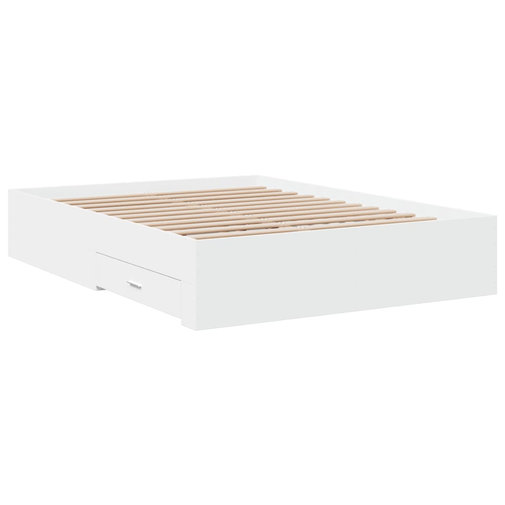 Estrutura de cama c/ gavetas 135x190cm derivados madeira branco