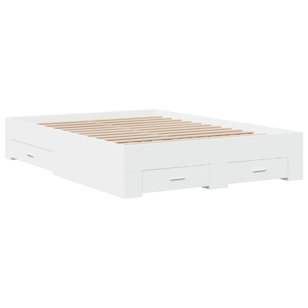 Estrutura cama c/ gavetas 120x190cm derivados de madeira branco