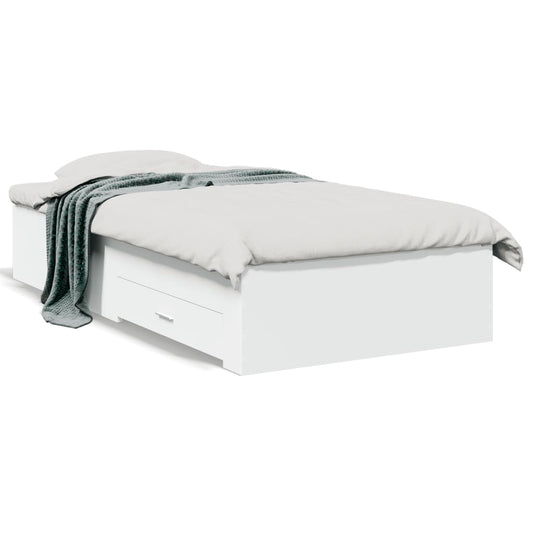 Estrutura cama c/ gavetas 75x190 cm derivados de madeira branco