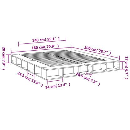 Estrutura de cama 180x200 cm derivados de madeira cinza cimento