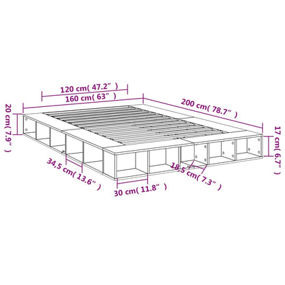 Estrutura de cama 160x200 cm derivados de madeira branco