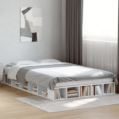 Estrutura de cama 140x190 cm derivados de madeira branco