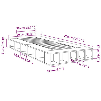 Estrutura de cama 90x200 cm derivados de madeira branco